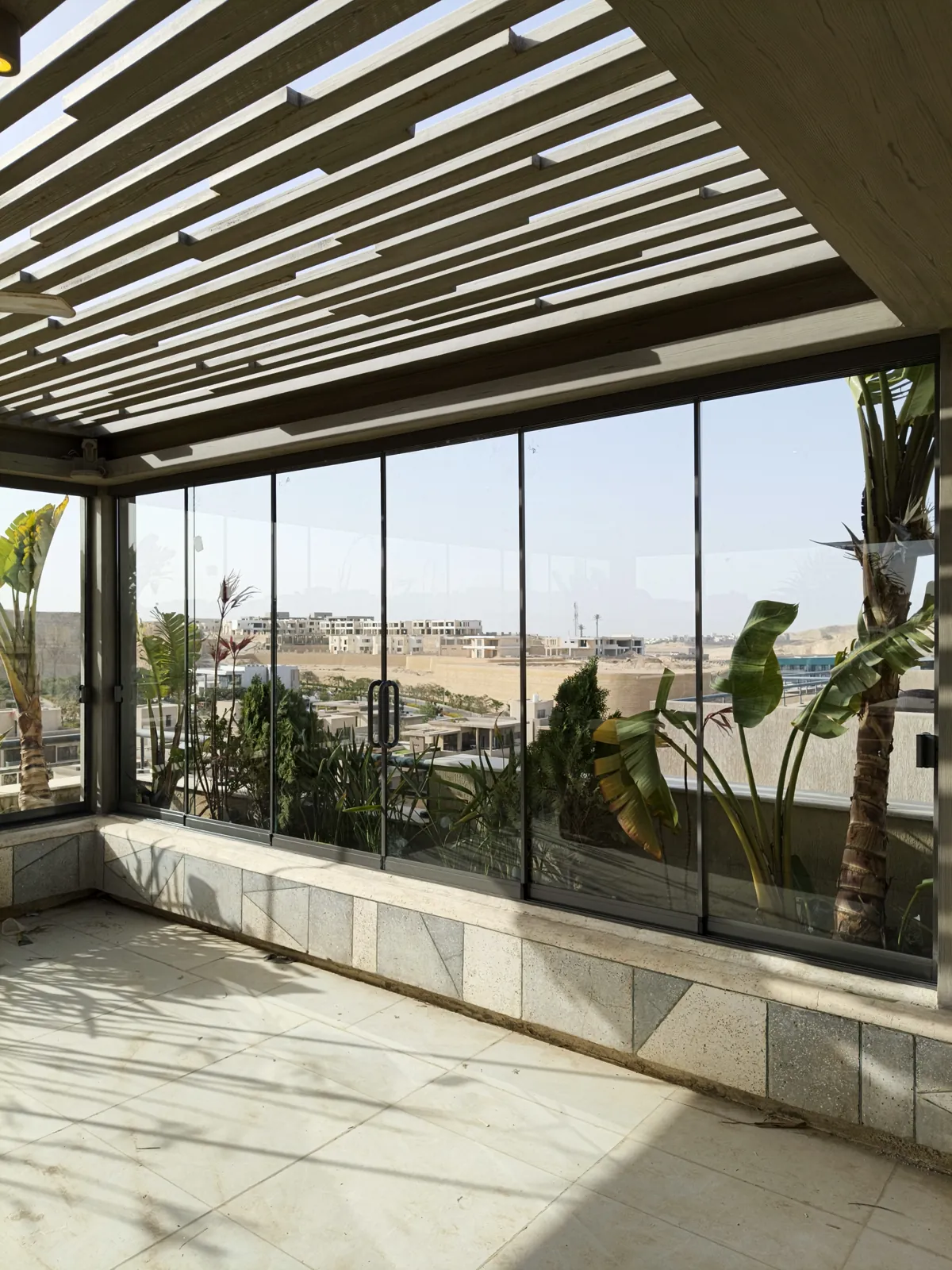 Terrace glass enclosure
